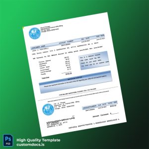 United States City Of Chicago Editable Utility Bill Template in Word and PDF formats