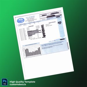 United States City Of Pacific Editable Utility Bill Template in Word and PDF formats