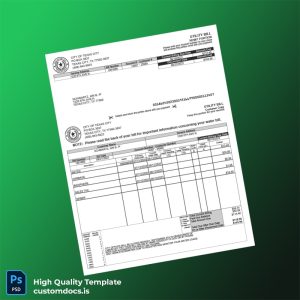 United States City Of Texas City Editable Utility Bill Template in Word and PDF formats