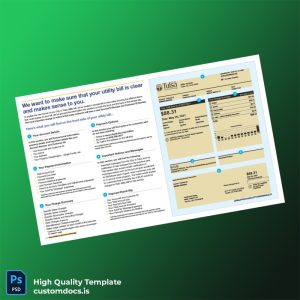 United States City Of Tulsa Editable Utility Bill Template in Word and PDF formats