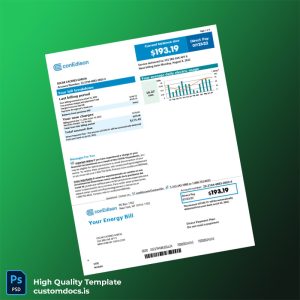 United States Con Edison Editable Electricity Bill Template in Word and PDF formats