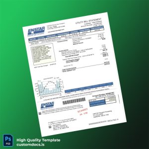 United States ENSTAR Natural Gas Company Editable Gas Bill Template in Word and PDF formats