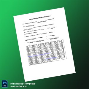 custom United States Employer Employment Verification Letter Template - Word & PDF File Preview - CustomDocs