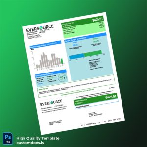 United States Eversource Editable Electricity Bill Template in Word and PDF formats