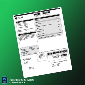 United States First Choice Power Editable Electricity Bill Template in Word and PDF formats