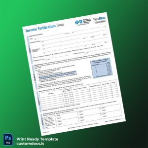 custom United States Income Verification Letter Template - Word & PDF File Preview - CustomDocs