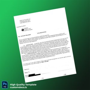 United States King Futt S PFM Editable Utility Bill Template in Word and PDF formats