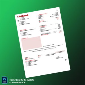 United States Minol USA Editable Utility Bill Template in Word and PDF formats