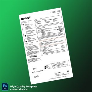 United States NIPSCO Editable Gas Bill Template in Word and PDF formats