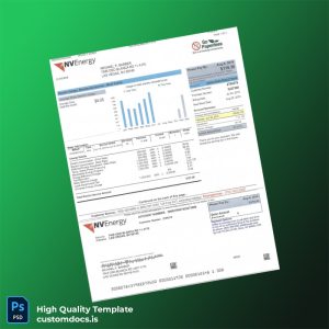 United States NV Energy Editable Utility Bill Template in Word and PDF formats