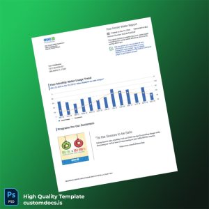 United States OUC Editable Water Bill Template in Word and PDF formats