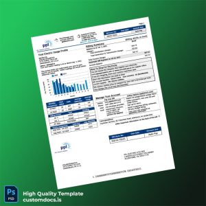 United States PPL Electric Utilities Editable Electricity Bill Template in Word and PDF formats