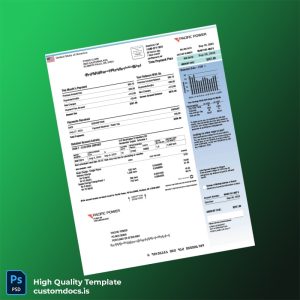 United States Pacific Power Editable Utility Bill Template in Word and PDF formats