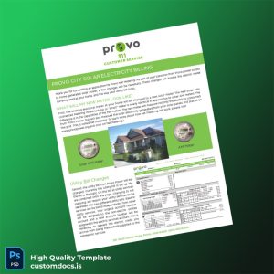 United States Provo Power Editable Net Metering Guide Template in Word and PDF formats