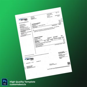 United States SCANA Energy Regulated Division Editable Utility Bill Template in Word and PDF formats