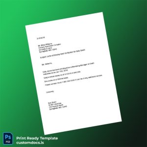 custom United States Smith Industries Employment Verification Letter Template - Word & PDF File Preview - CustomDocs