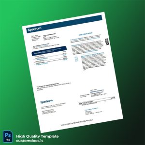 United States Spectrum Editable Utility Bill Template in Word and PDF formats