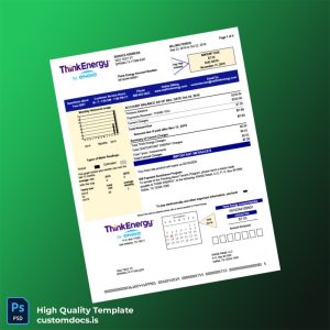United States Think Energy Editable Utility Bill Template in Word and PDF formats