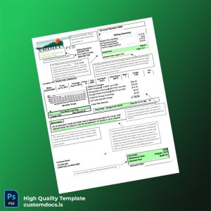 United States Trinity PUD Editable Utility Bill Template in Word and PDF formats