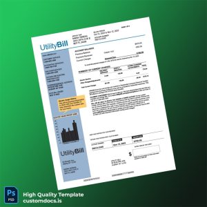 United States Utility Bill Editable Utility Bill Template in Word and PDF formats