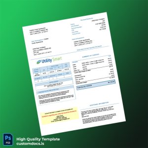 United States Utility Smart Editable Utility Bill Template in Word and PDF formats