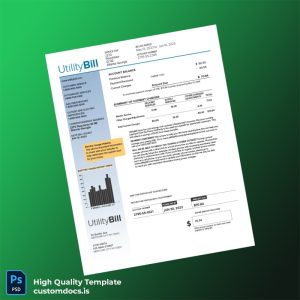 United States UtilityBill Editable Electricity Bill Template in Word and PDF formats