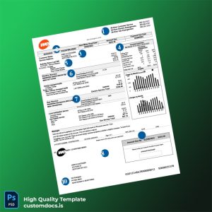 United States We Energies Editable Utility Bill Template in Word and PDF formats