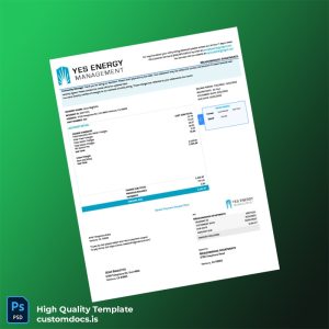 United States YES Energy Management Editable Utility Bill Template in Word and PDF formats