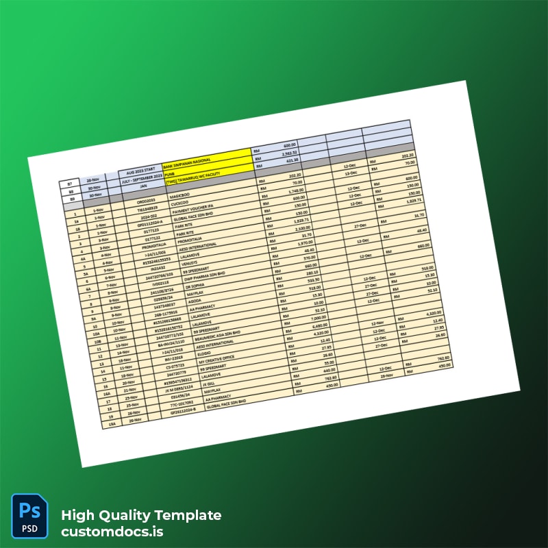 Unknown Editable Invoice Template in Word and PDF formats page 2