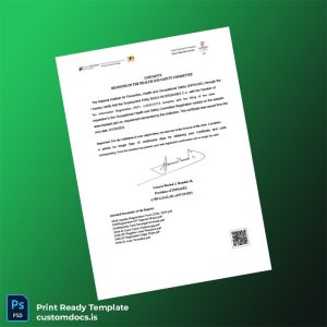 custom Venezuela National Institute of Prevention Health and Occupational Safety Registration Certificate Template in Word and PDF form File Preview - CustomDocs