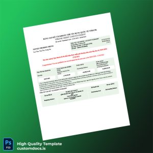 Vietnam Bank Statement Template in Word and PDF formats