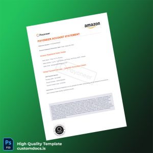 Vietnam Payoneer Account Statement Template in Word and PDF formats