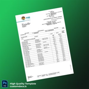 Zambia Bank Statement Template in Word and PDF formats