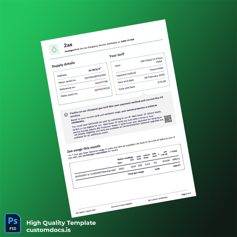 Zia-Ul-Mustafa Editable Utility Bill Template in Word and PDF formats page 5
