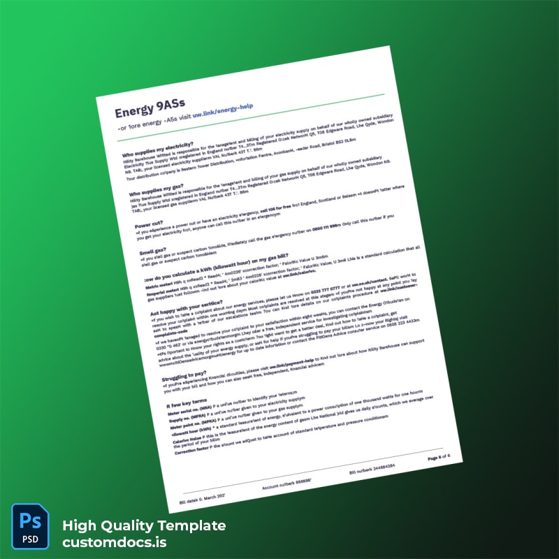 Zia-Ul-Mustafa Editable Utility Bill Template in Word and PDF formats page 6
