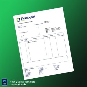 Zimbabwe First Capital Bank Bank Statement Template in Word and PDF formats