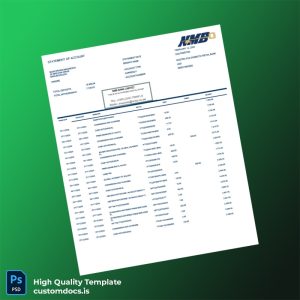 Zimbabwe Nostro FCA Domestic Retail Bank Bank Statement Template in Word and PDF formats