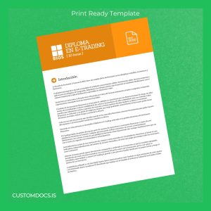 custom Argentina BIOS School Diploma in E-Trading Template File Preview - CustomDocs