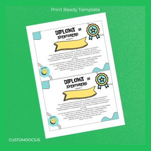 custom Argentina Diploma of Adventurer Template File Preview - CustomDocs