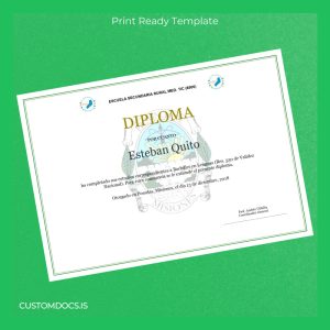 custom Argentina Escuela Secundaria Rural Med. TIC High School Diploma File Preview - CustomDocs