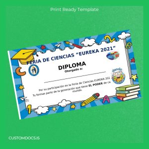 custom Argentina Feria de Ciencias Eureka 2021 Diploma Template File Preview - CustomDocs