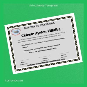 custom Argentina Ministry Apostolic and Prophetic _The Missionaries of Christ_ Welcome Diploma File Preview - CustomDocs