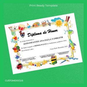 custom Argentina Mundo Feliz Honorary Diploma in Initial Education 3 Years File Preview - CustomDocs