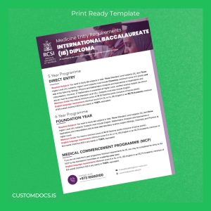 custom Bahrain RCSI Medical University Bachelor of International Baccalaureate Diploma File Preview - CustomDocs