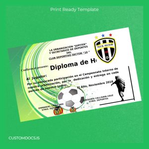 custom Bolivia Club Deportivo Sector _10_ Honor Diploma Template File Preview - CustomDocs