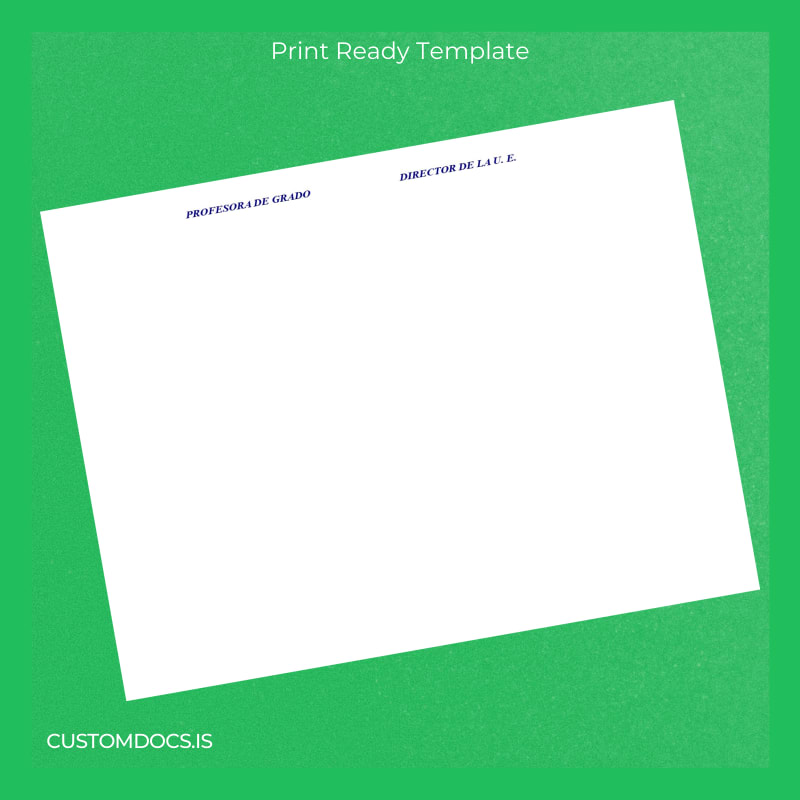 Custom Bolivia Unidad Educativa _Juan XXIII_ Diploma of Honor page 2 File Preview - CustomDocs