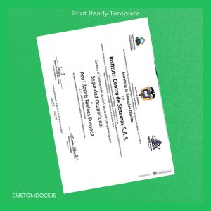 custom Colombia Instituto Centro de Sistemas S.A.S. Technical Labor Certificate File Preview - CustomDocs