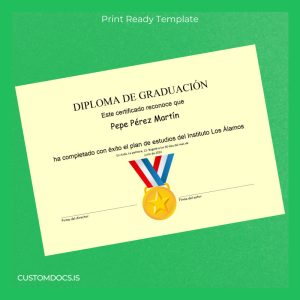 custom Colombia Instituto Los Álamos Graduation Diploma Template File Preview - CustomDocs