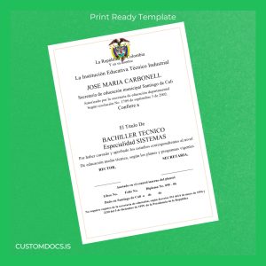 custom Colombia José María Carbonell Technical Educational Institution Technical High School Diploma in Systems File Preview - CustomDocs