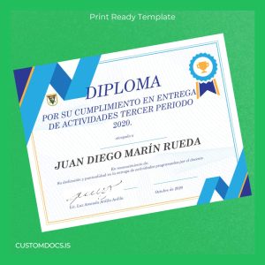 custom Colombia Juan Diego Marín Rueda Diploma Template File Preview - CustomDocs